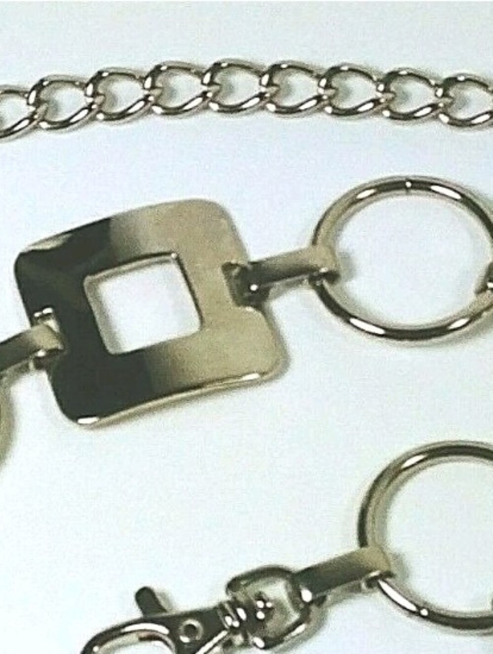 Belly Belt, Geometric Chain Link Silver Tone Women's Size up to 43 in - Picture 5 of 6
